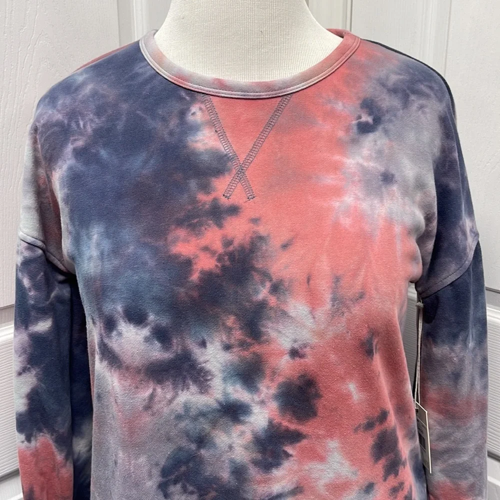 Ava James New Tie Dye Sweatshirt Dress Large NWT